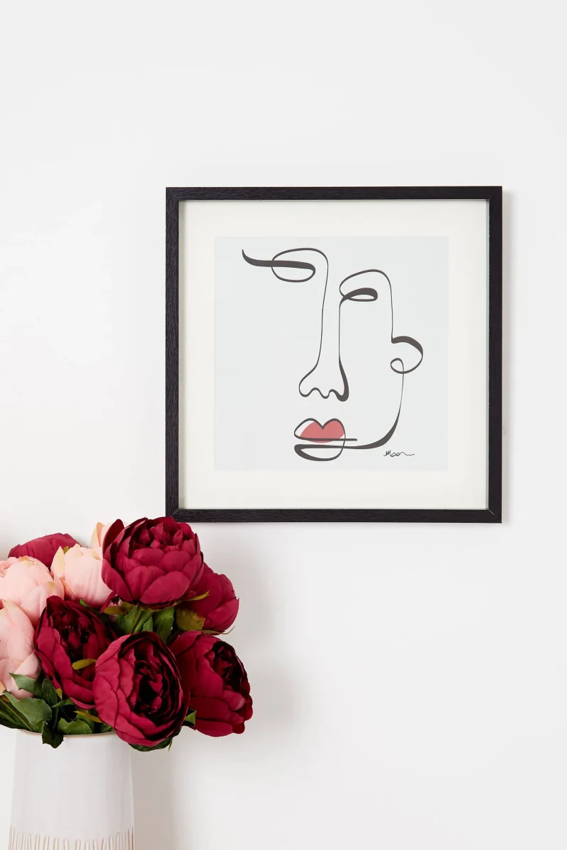 abstract line face wall art large decorative piece scaled