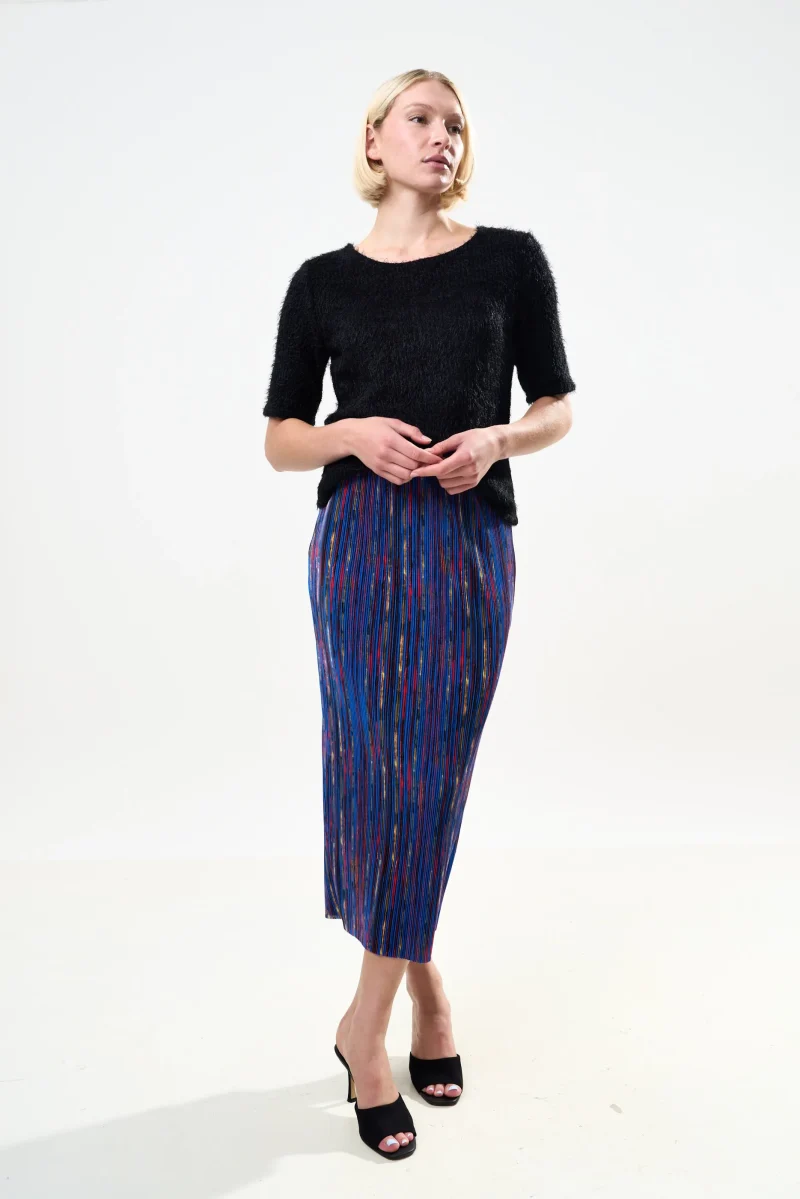 abstract print pleat midi skirt scaled