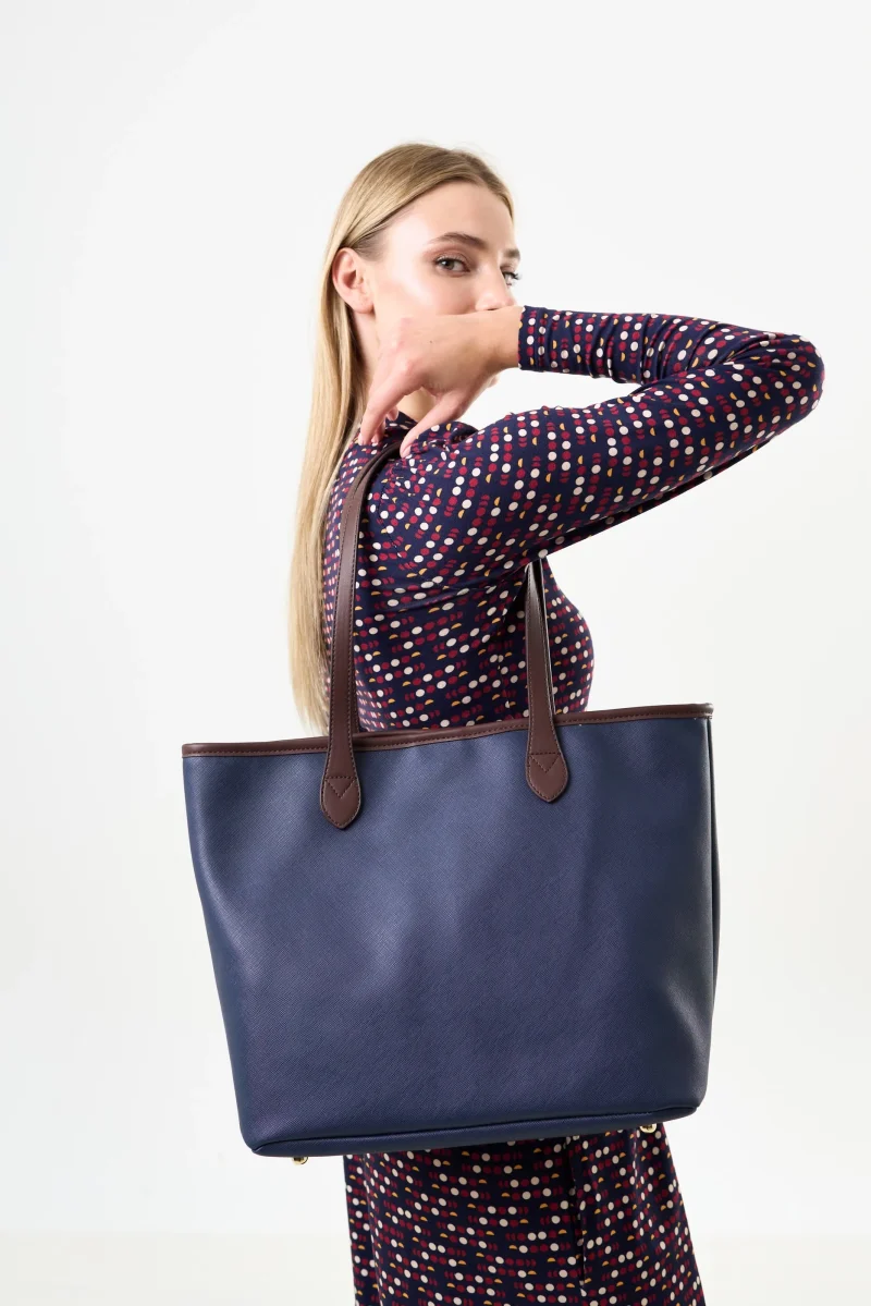 amelia contrast strap tote navy scaled