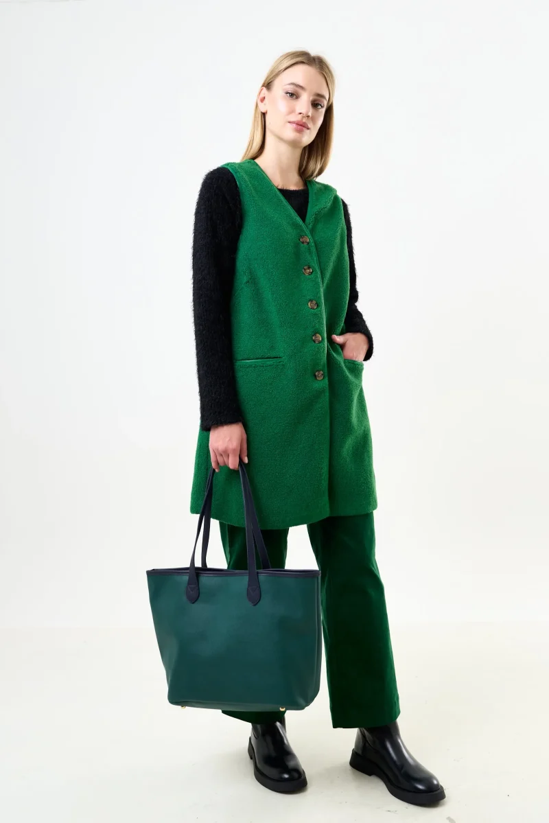 amelia green contrast strap tote bag scaled