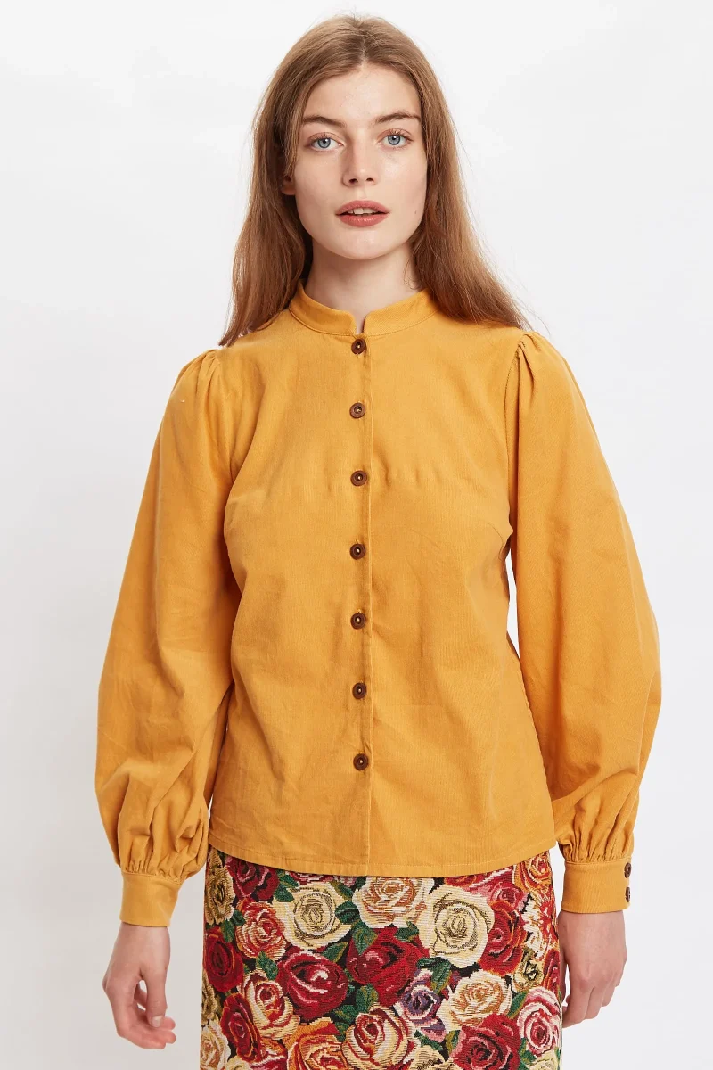 aviv baby mustard long sleeve blouse