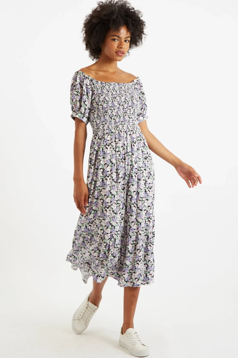 babette shirred bodice midi dress scaled