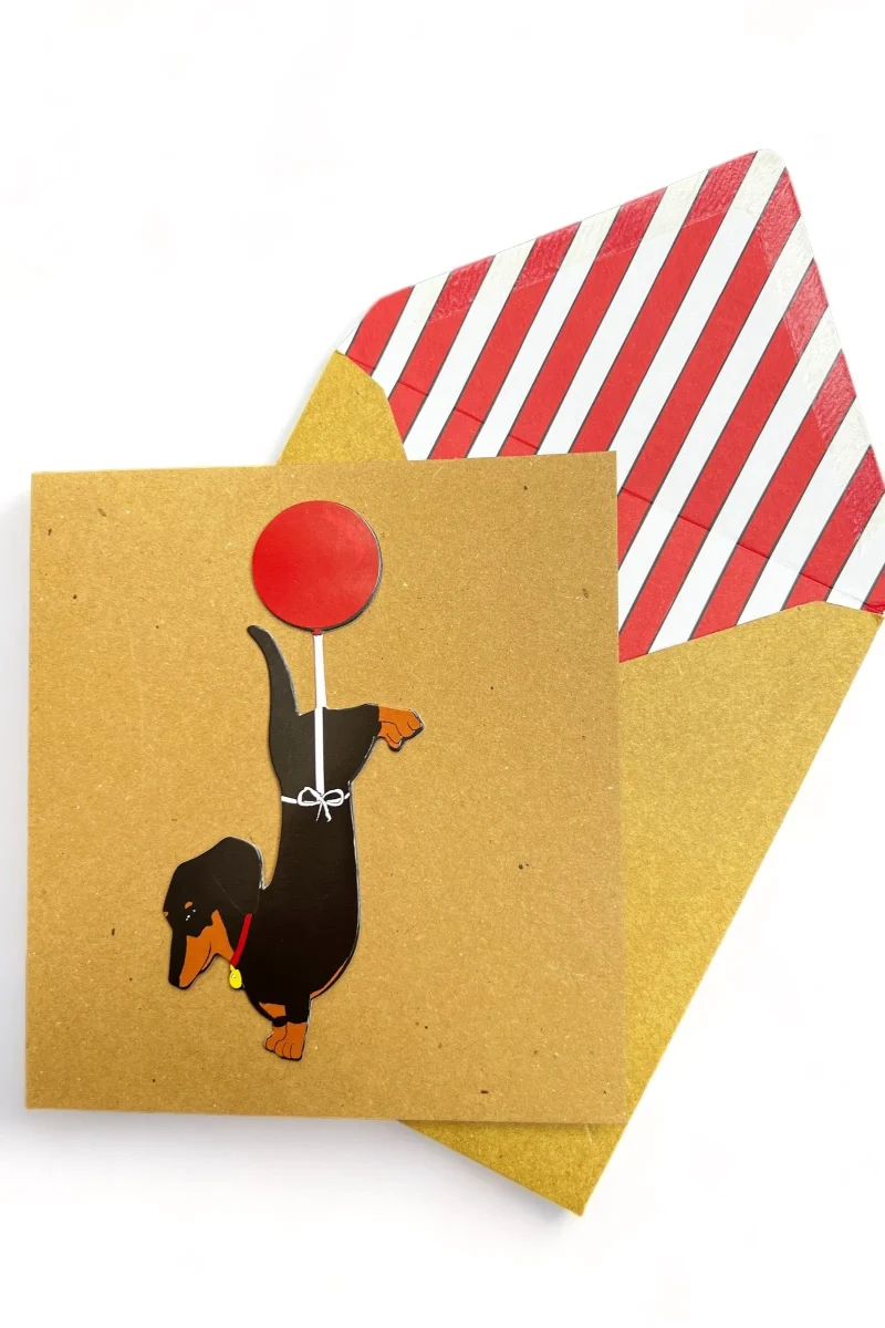 birthday sausage dog greeting card