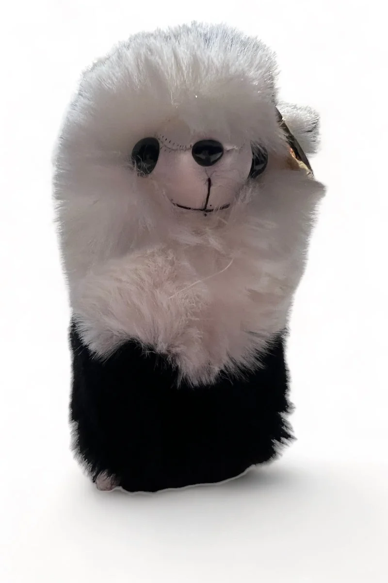 black white pio llama keyring holder