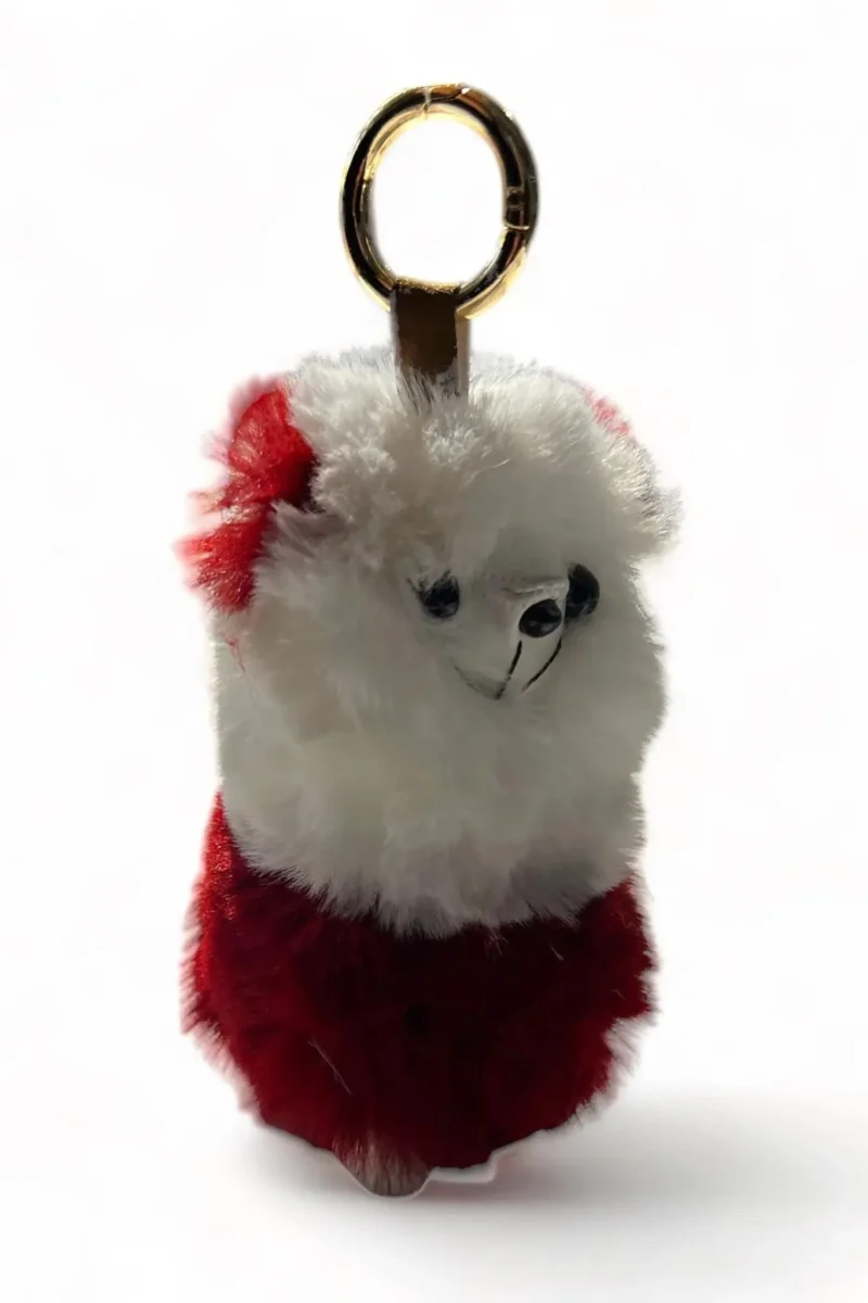 burgundy llama keyring holder