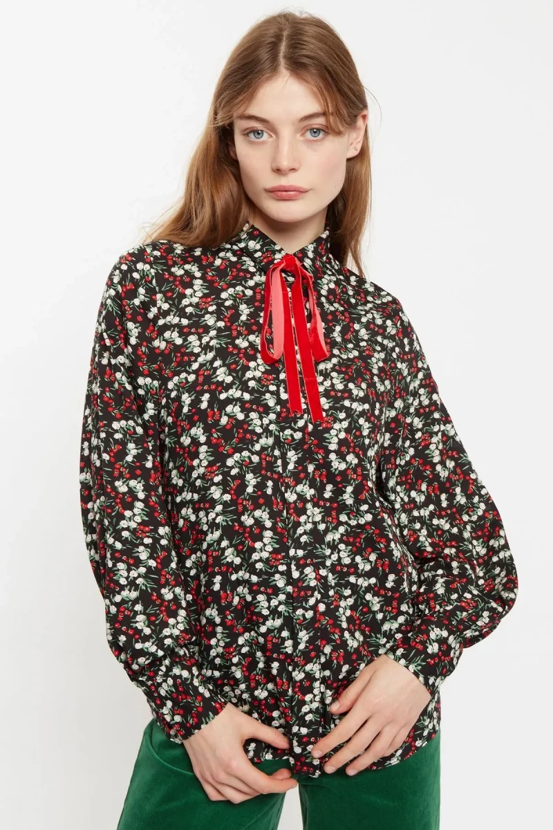 byron ditsy print long sleeve shirt