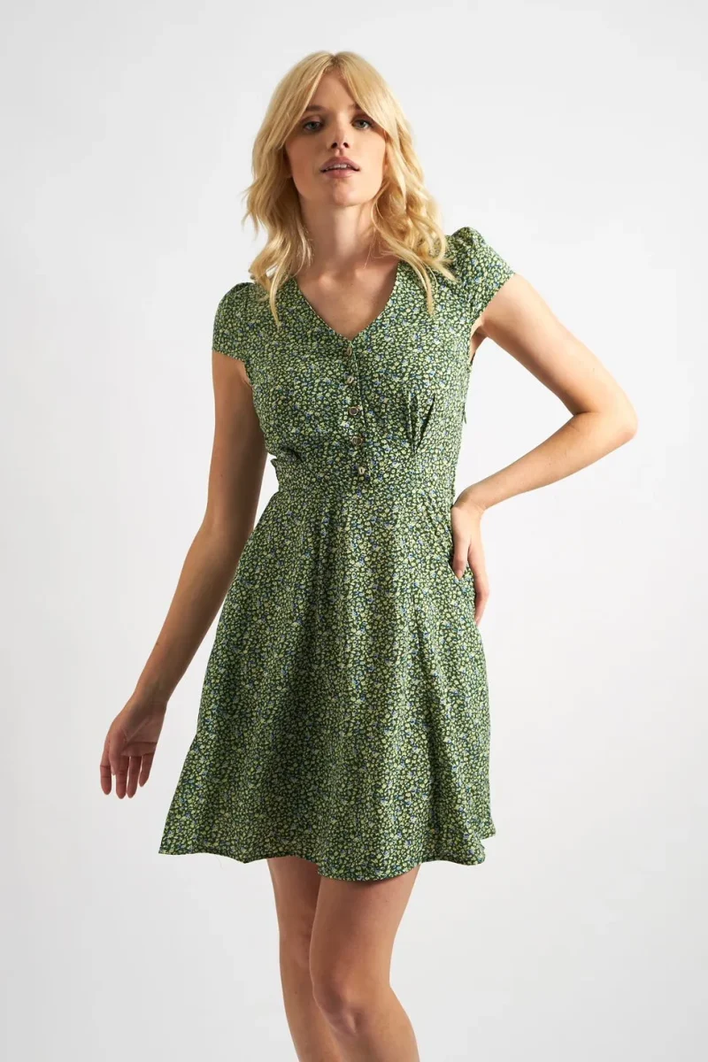 cathleen green mini ditsy print tea dress