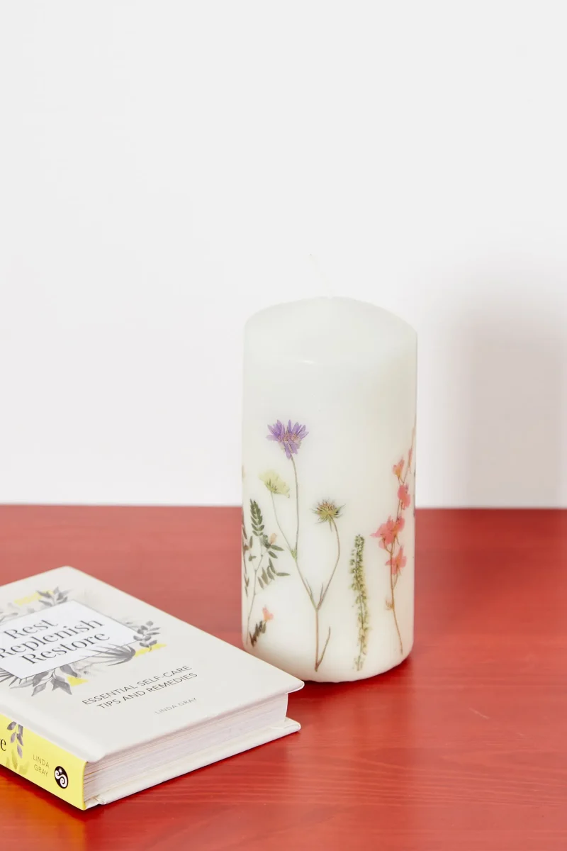 chamomile blush scented decorative candle scaled