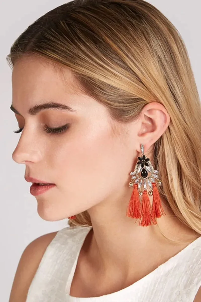 chic clare louche jeweled tassel earrings