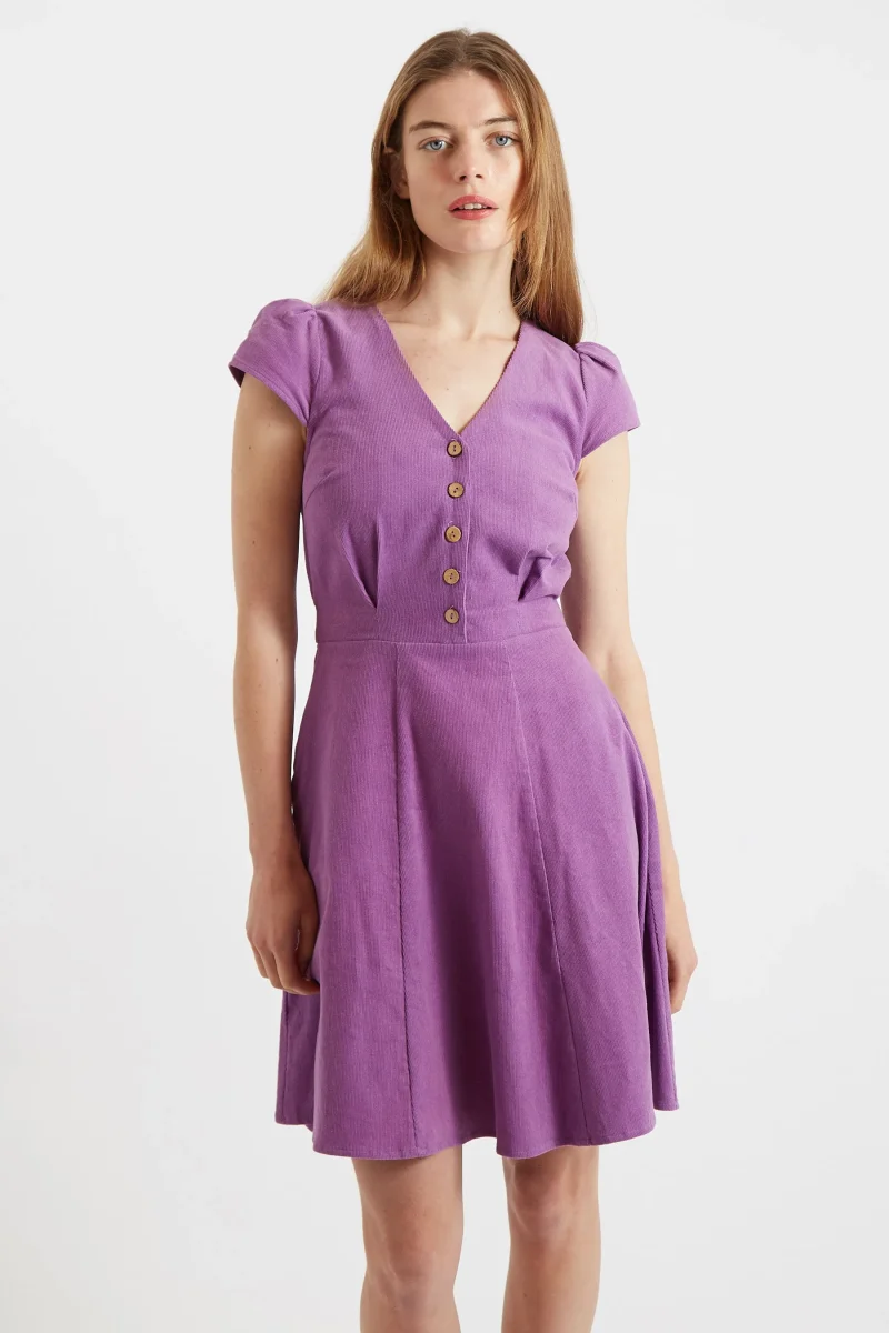 chic lilac mini baby cord tea dress scaled