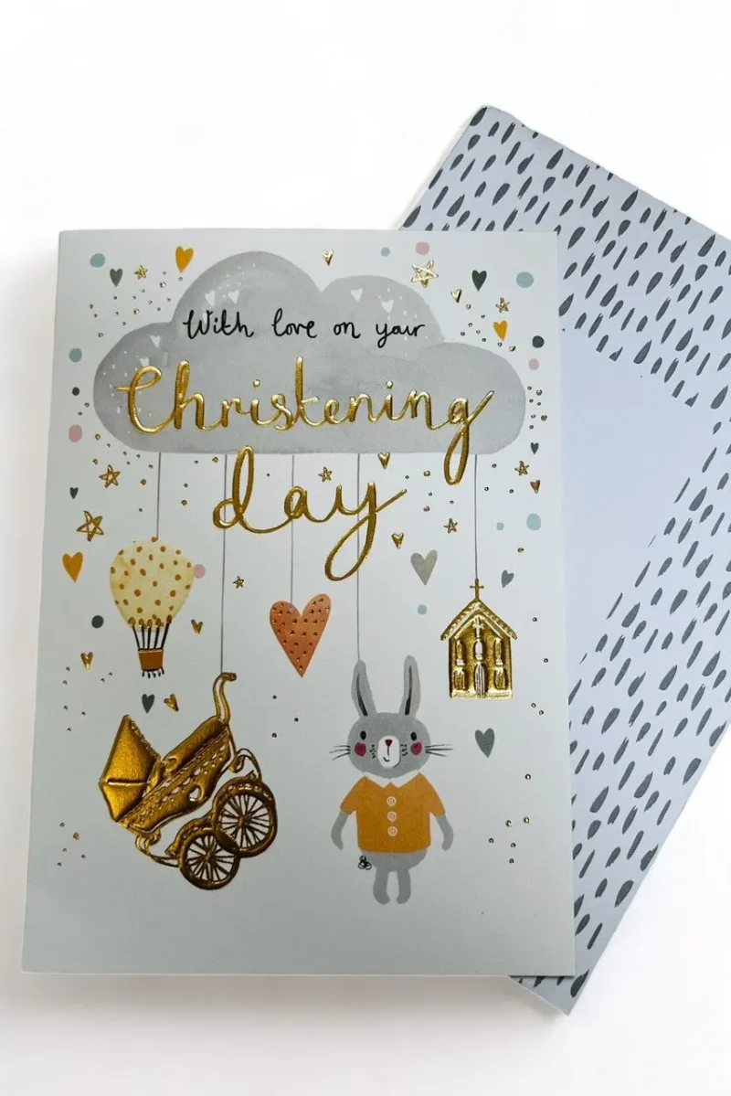 christening celebration card with love