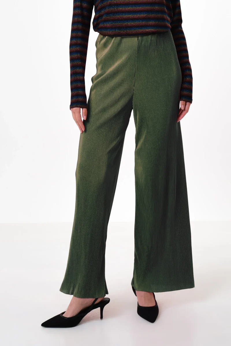 clothide sage pleated wide leg pants