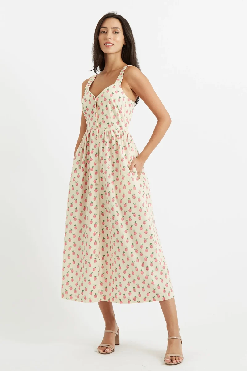 clover pineapple midi dress chic elegance scaled