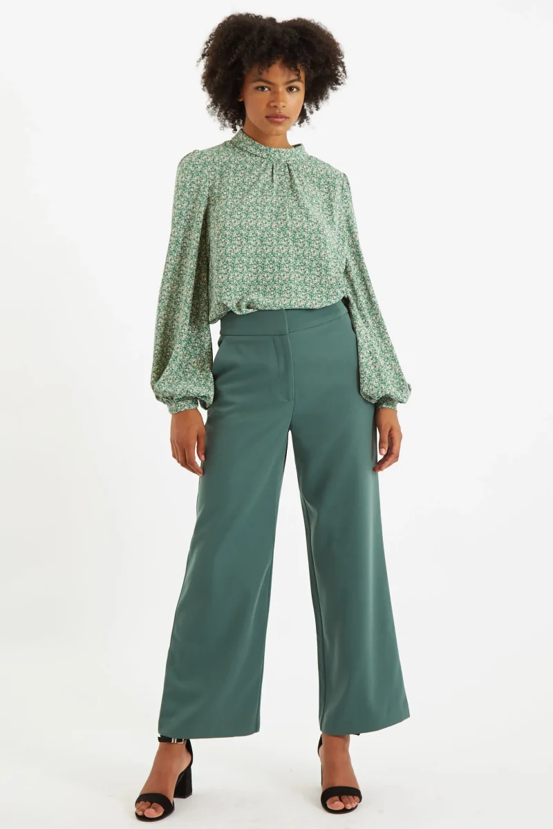 dark green straight leg elina trousers scaled