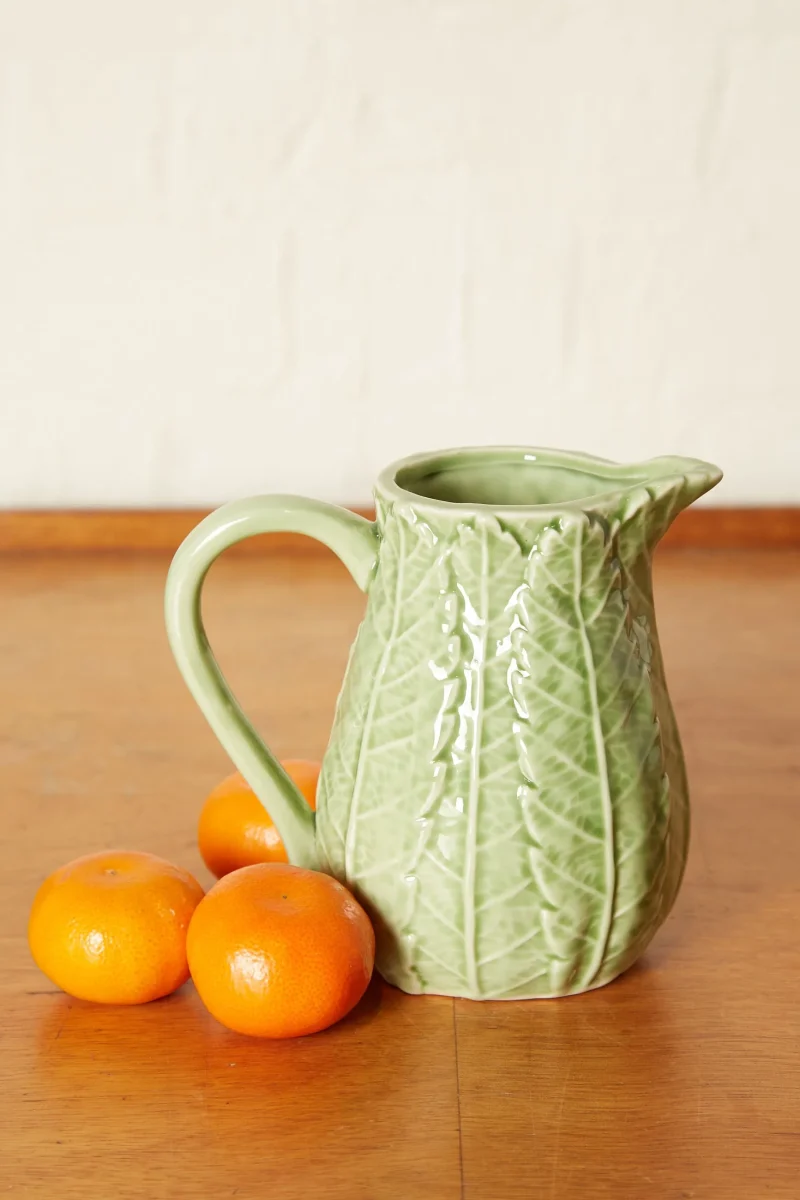 elegant fern embossed ceramic jug scaled