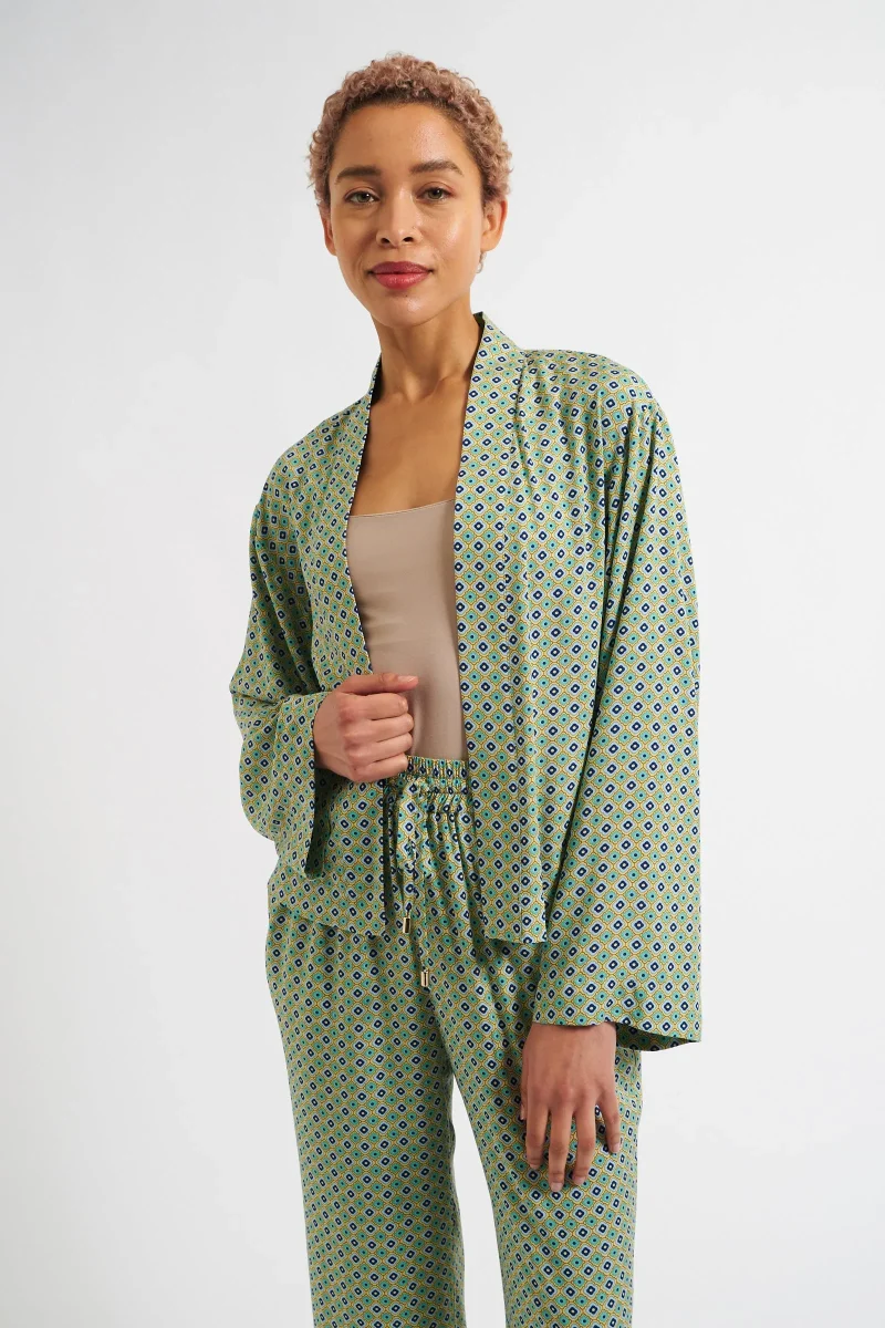 elegant tangiers print kimono jacket