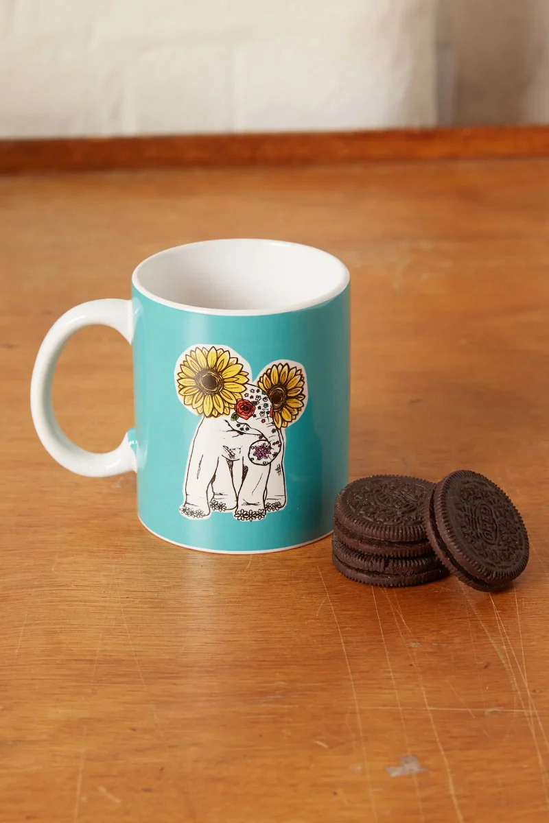 elephant ceramic coffee mug