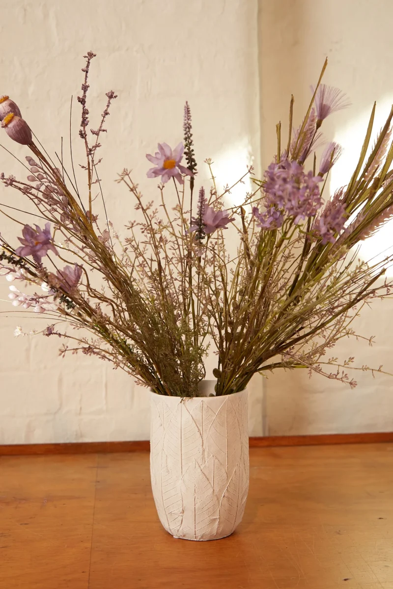 embossed leaf ceramic vase scaled