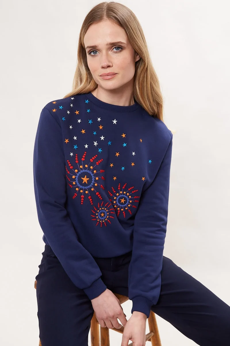 embroidered jan firework sweatshirt