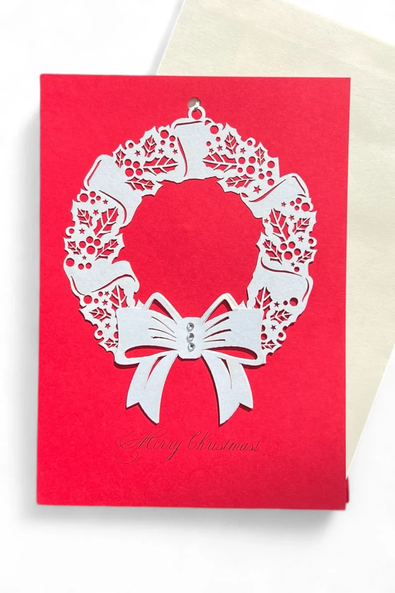 festive christmas wreath greeting card