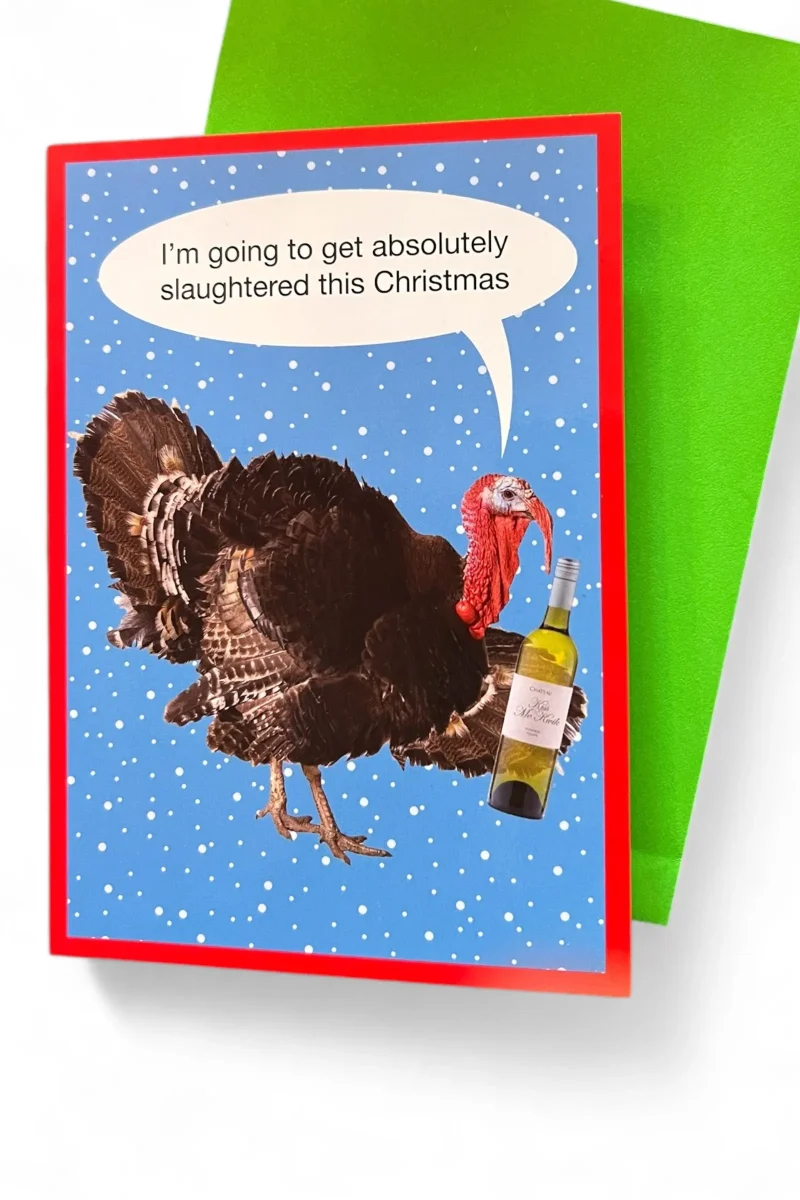 festive turkey christmas card