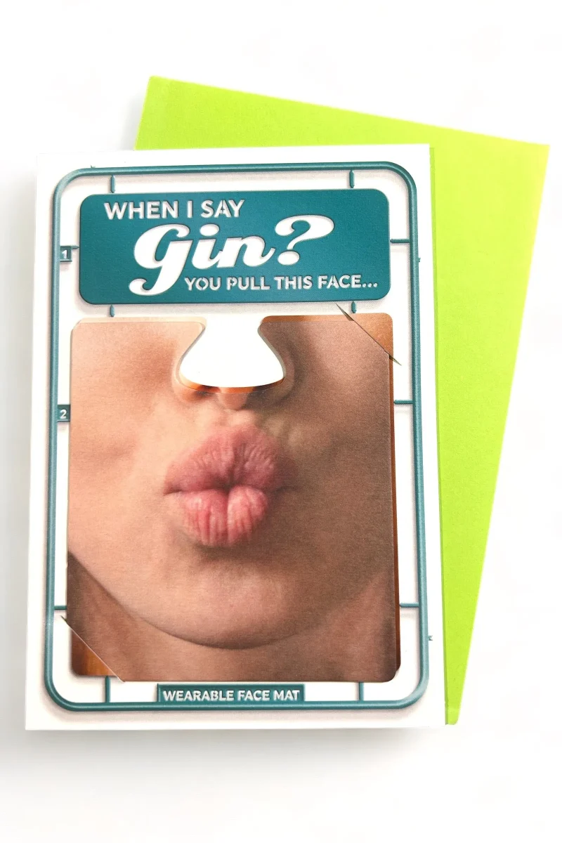 gin face mat card art when i say gin