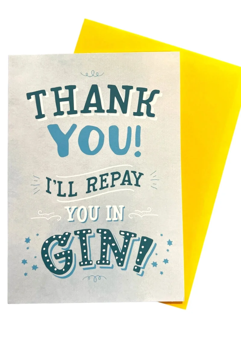 gin repayment thank you card