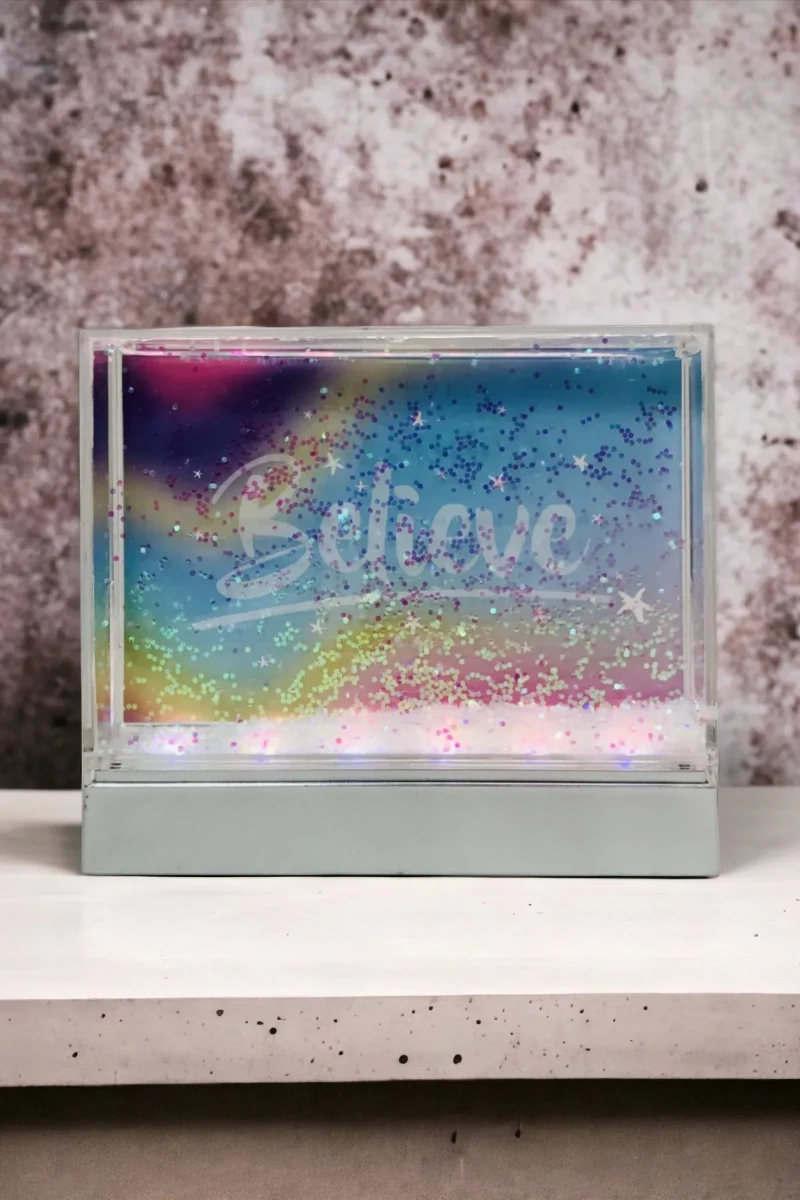 glow in the dark glitter picture frame