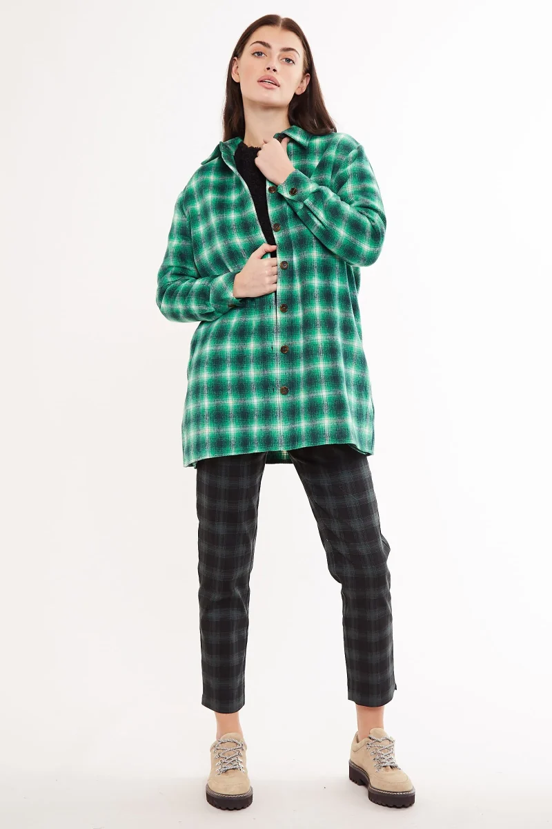 green checked louche meriam shacket