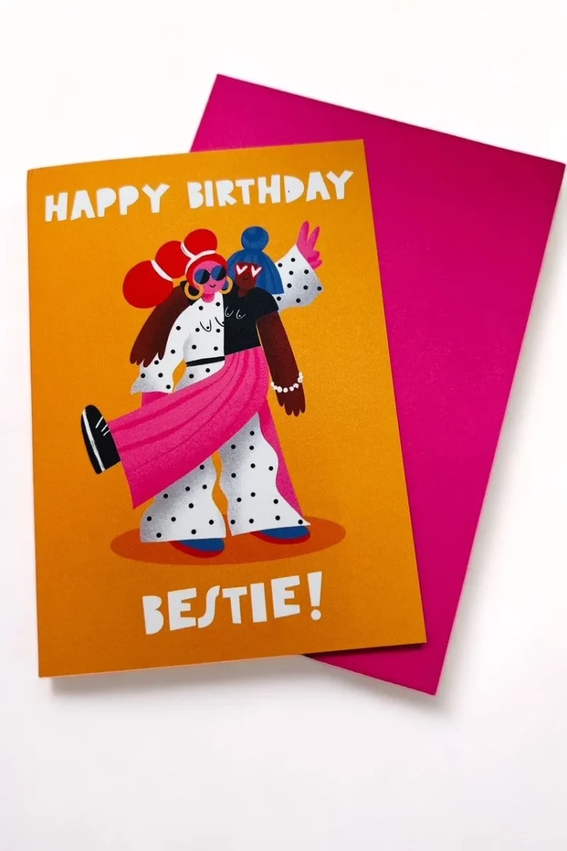 happy birthday bestie greeting card