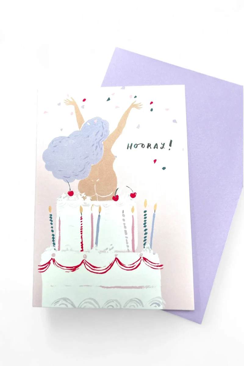 happy birthday cake greeting card