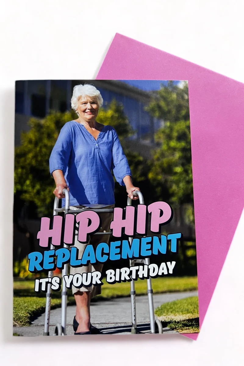 hip replacement birthday card funny greeting