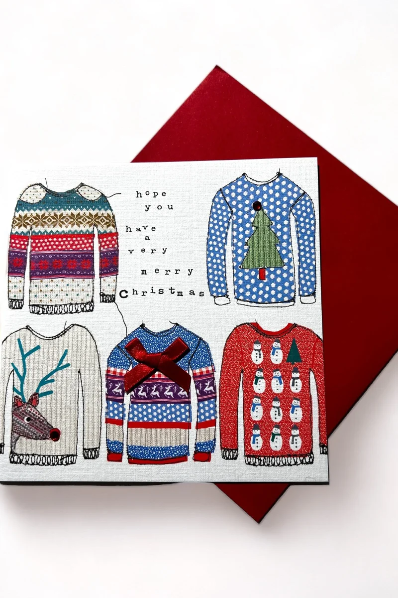 holiday sweaters christmas card