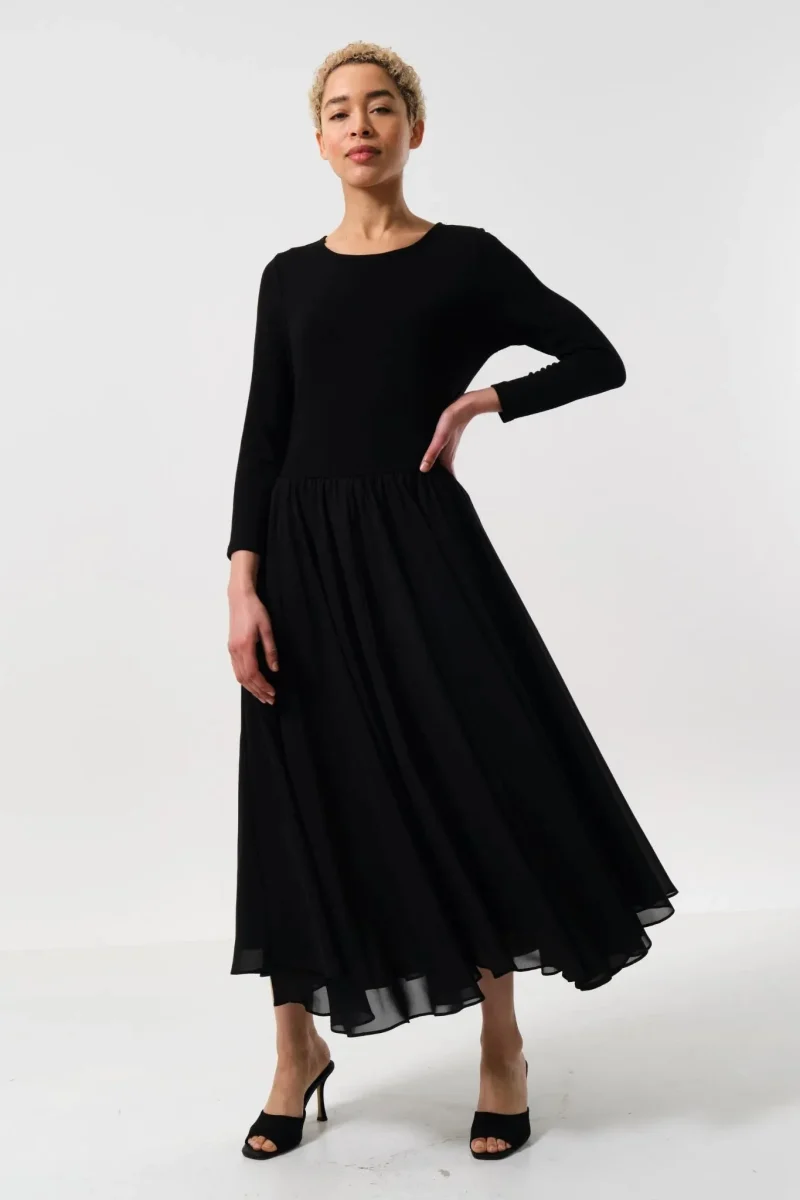 huxley black ballerina maxi dress