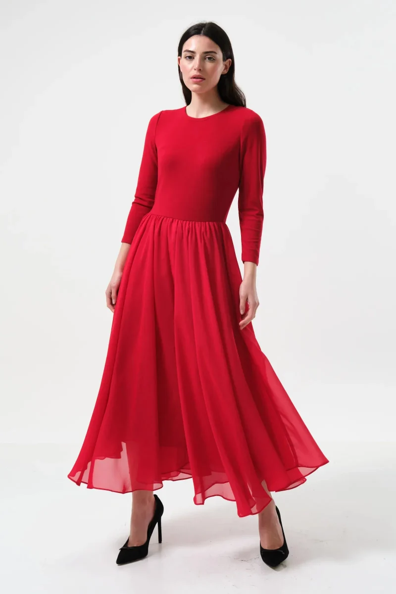 huxley red ballerina maxi dress elegant design