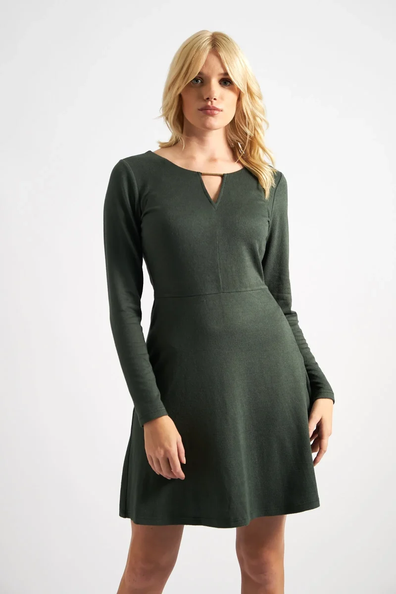 josy green marl skater mini dress soft jersey