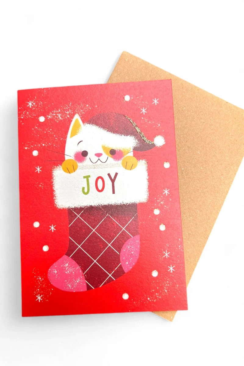 joyful christmas stocking card