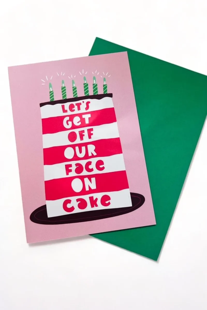 let s get cake greeting card