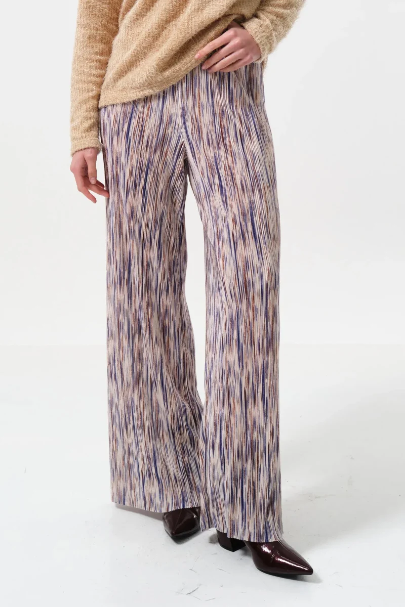 line print pleated trousers by clothide