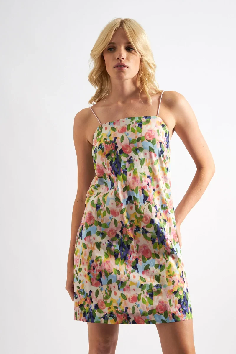 linsey dream strappy summer mini dress print