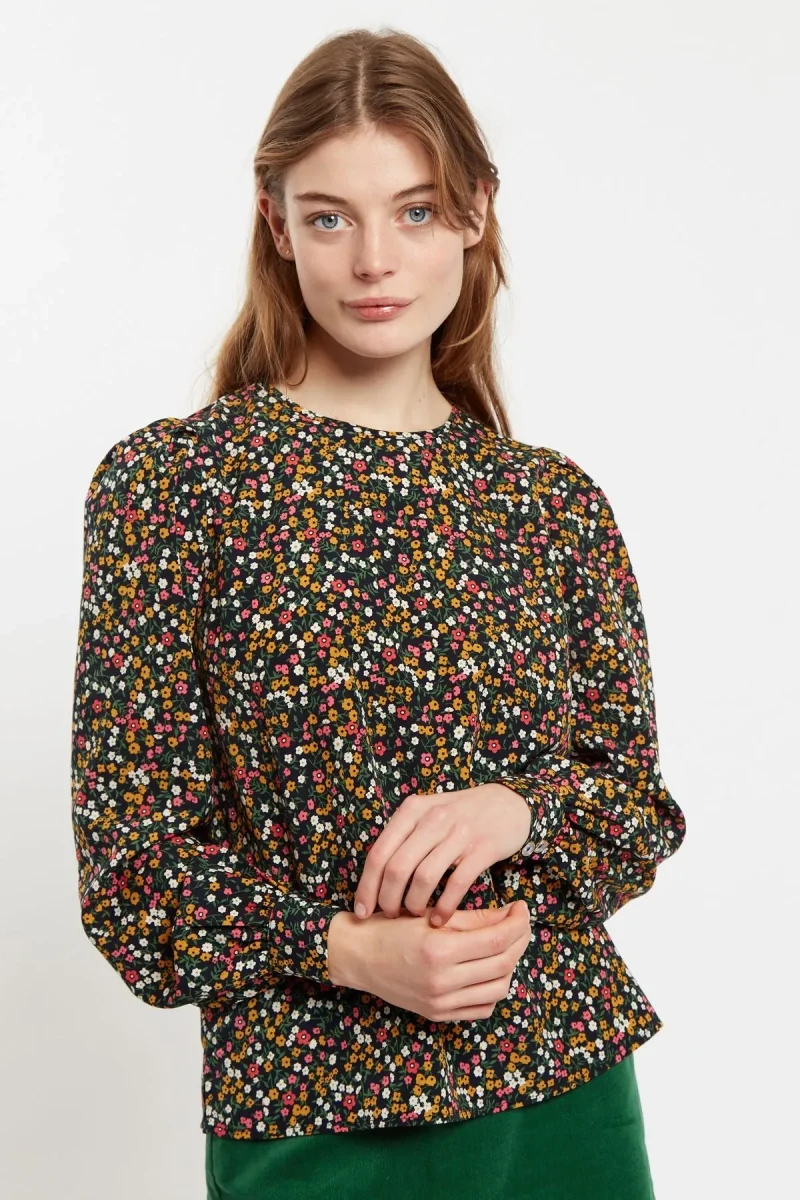 louche lima dippy ditsy long sleeve blouse