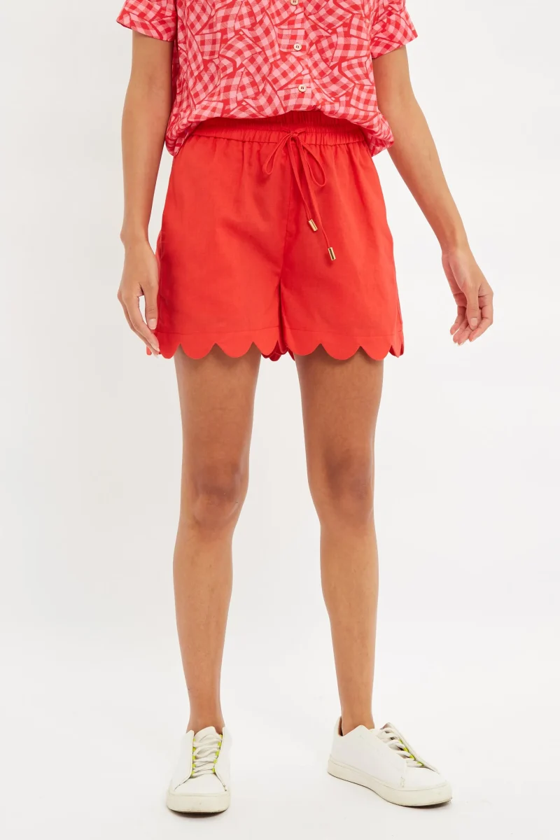 louche vessa scalloped hem pull on shorts scaled