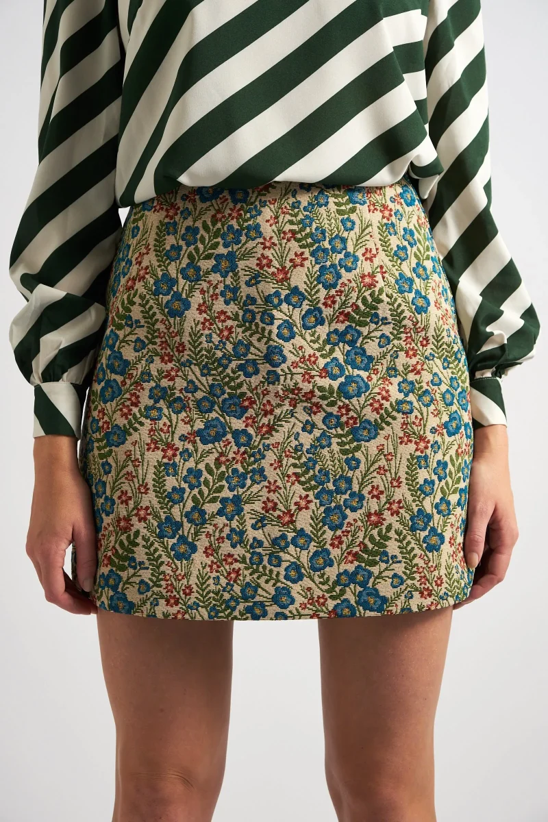 luxurious aubusson jacquard mini skirt