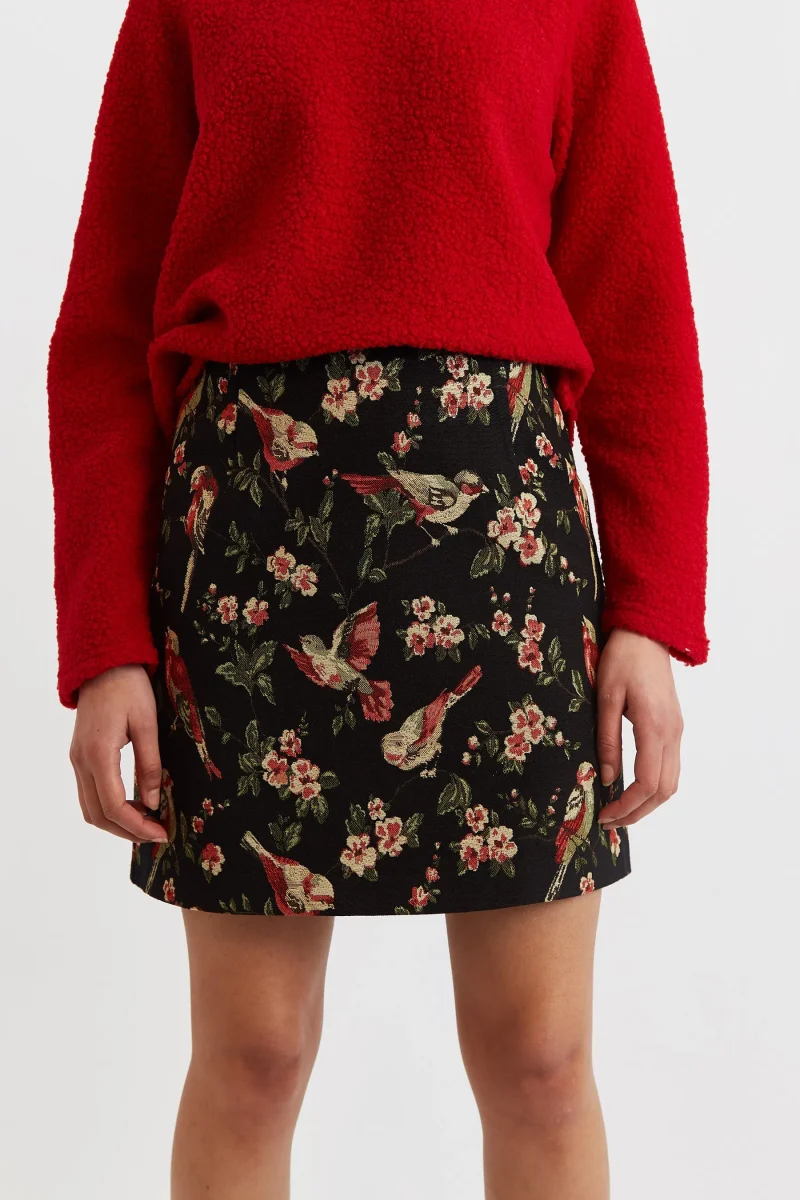 luxurious jacquard mini skirt perfectly trendy scaled