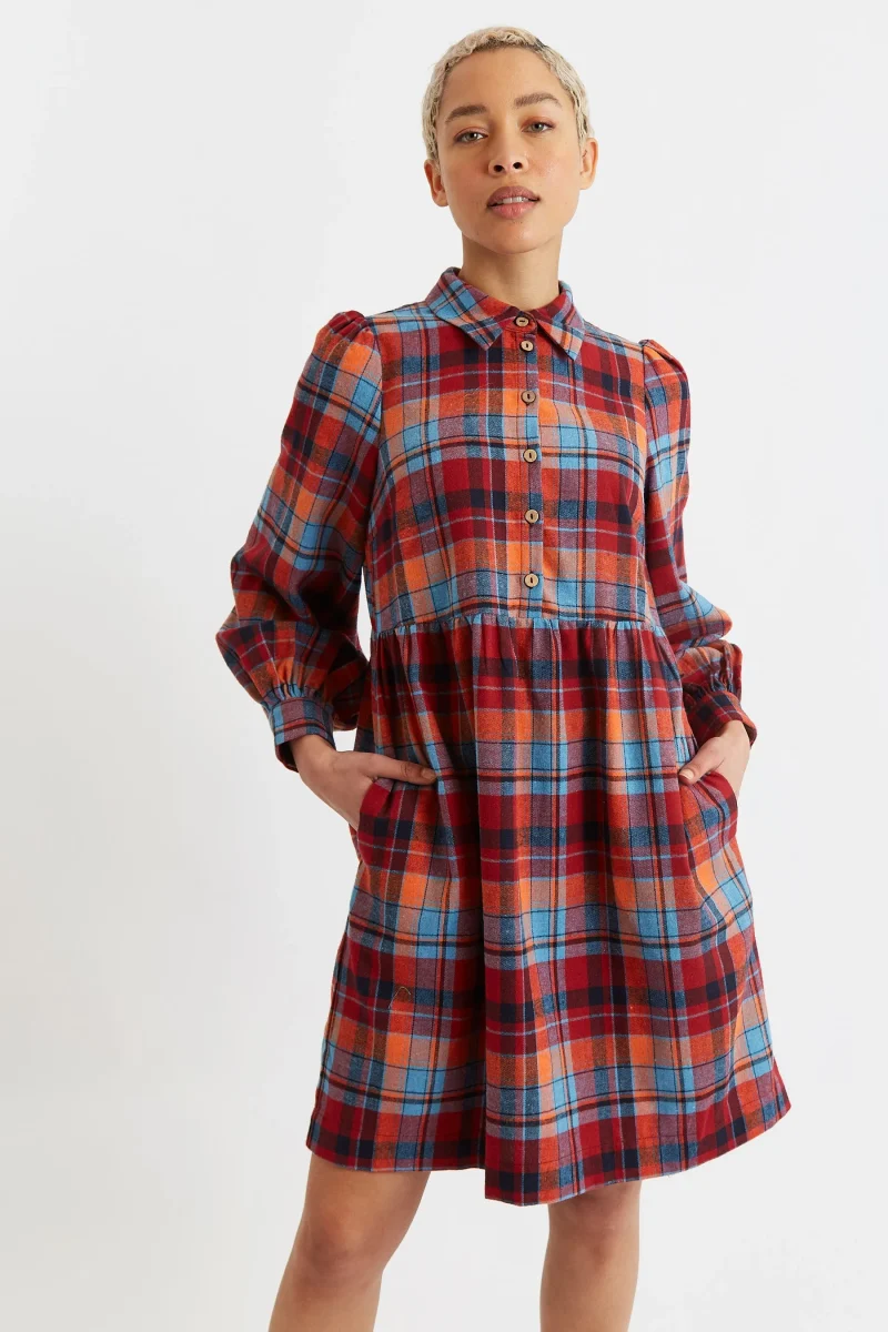 melly mini tartan dress cozy throw on style scaled