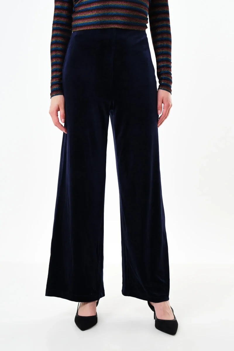 melvin navy velvet wide leg pants