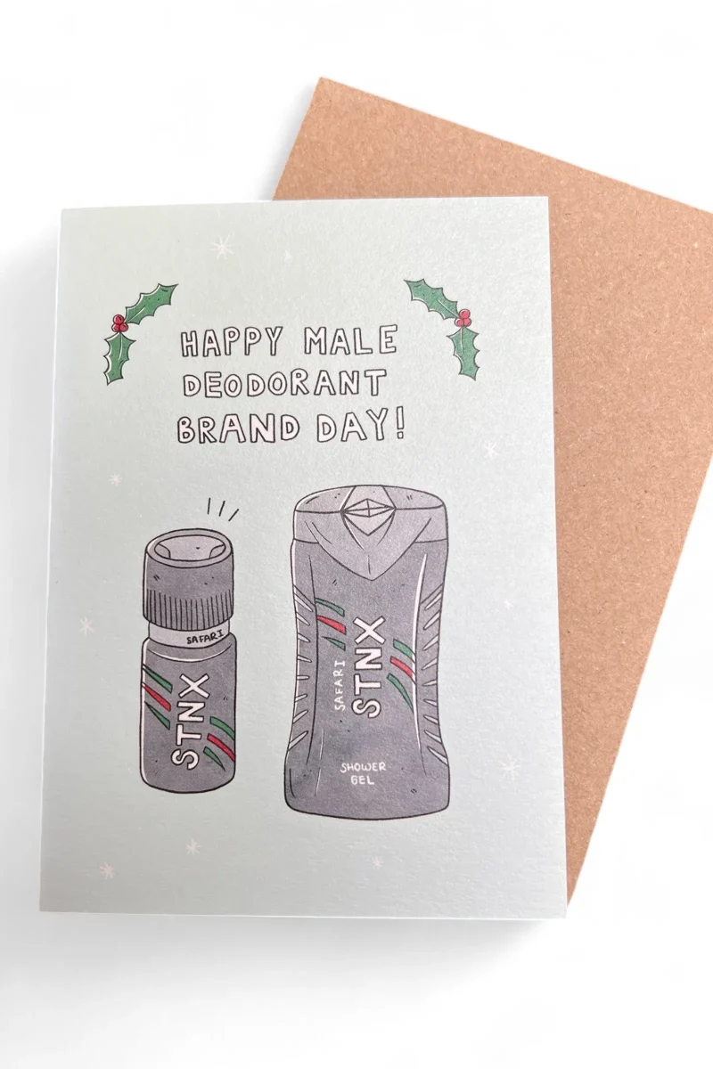 men s deodorant brand holiday greeting card