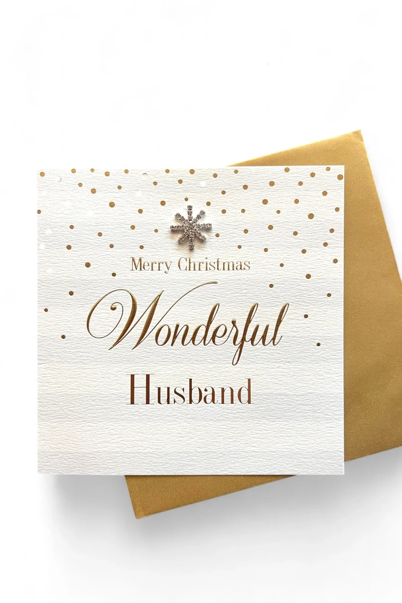 merry christmas card for wonderful husband