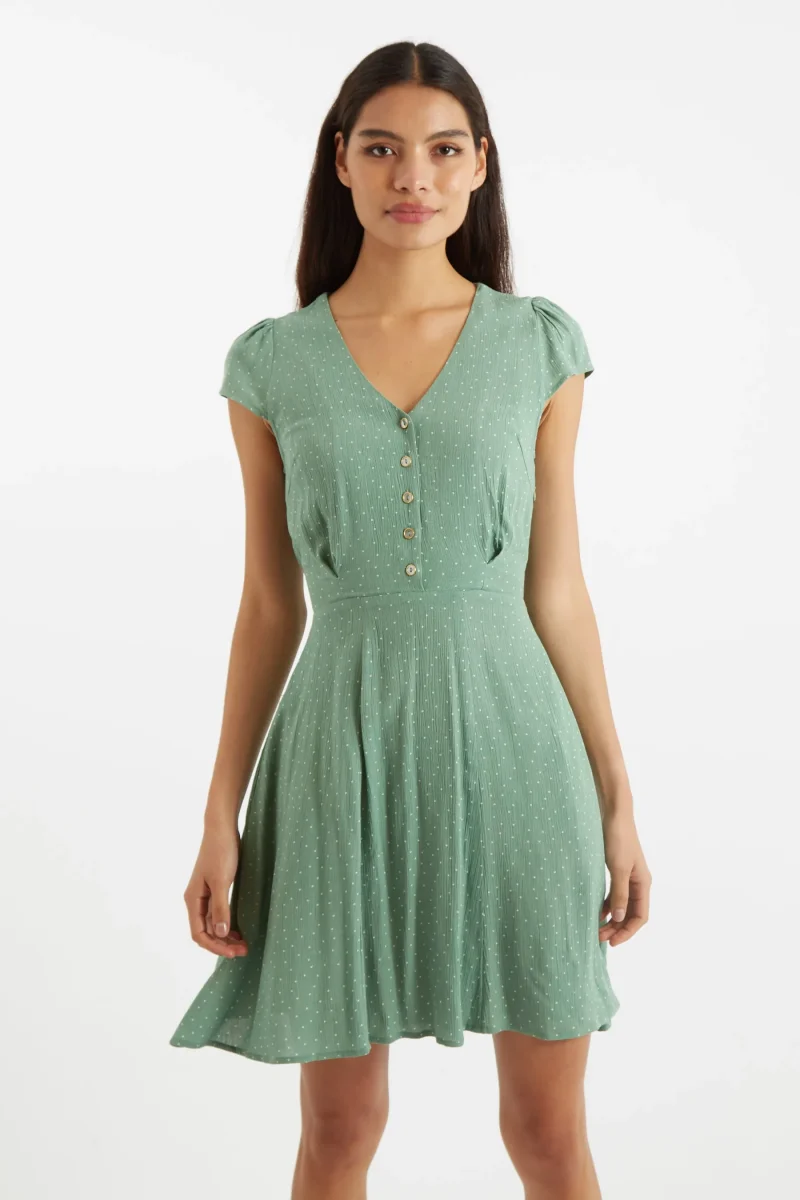 mini dot tea dress for petite women scaled