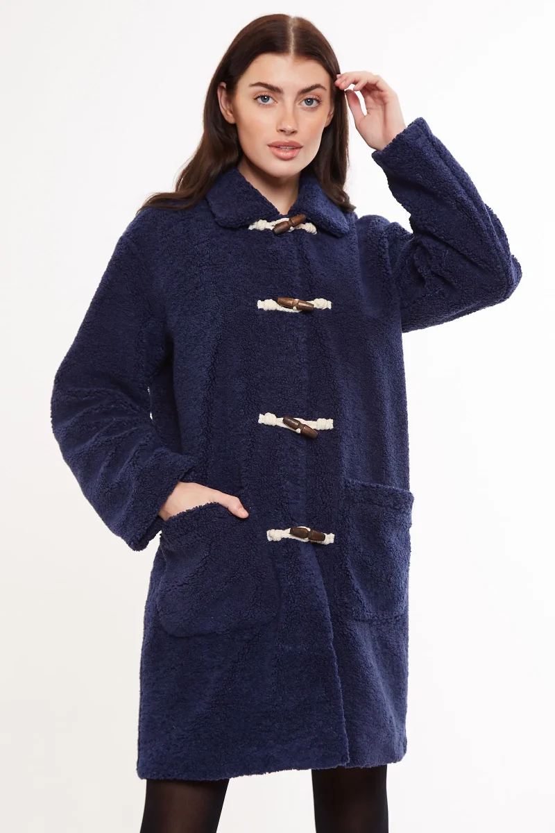 navy louche narimane duffle coat